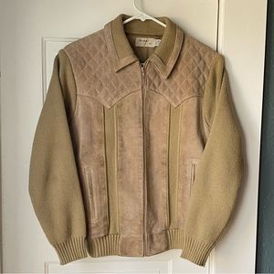 Vintage Leather Suede Western Bomber Jacket